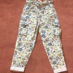 Floral Kids Cargo Pants Sz 7/8